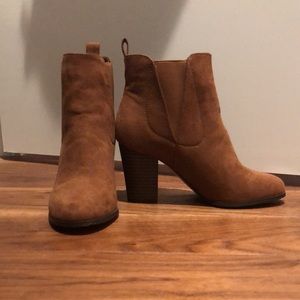 suede heeled booties